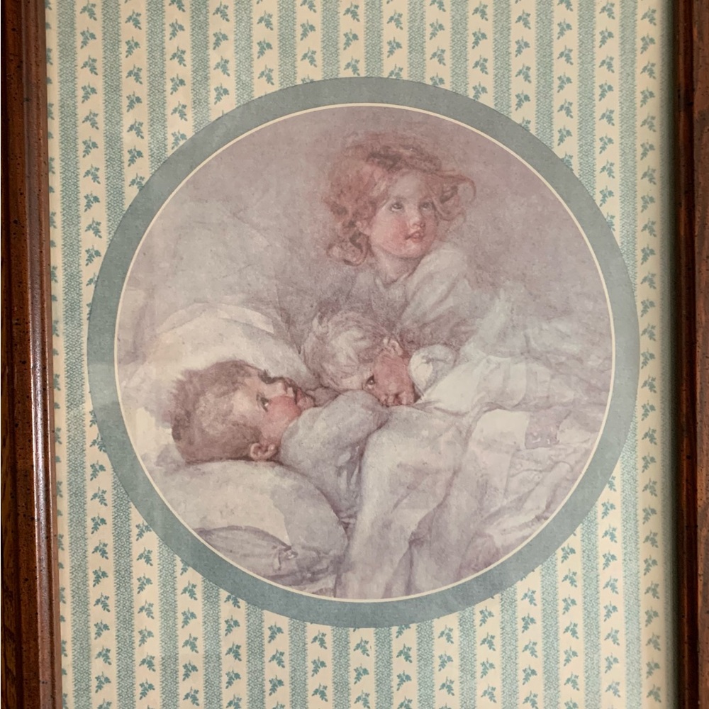 Vintage Style Wall Art with Children Illustration